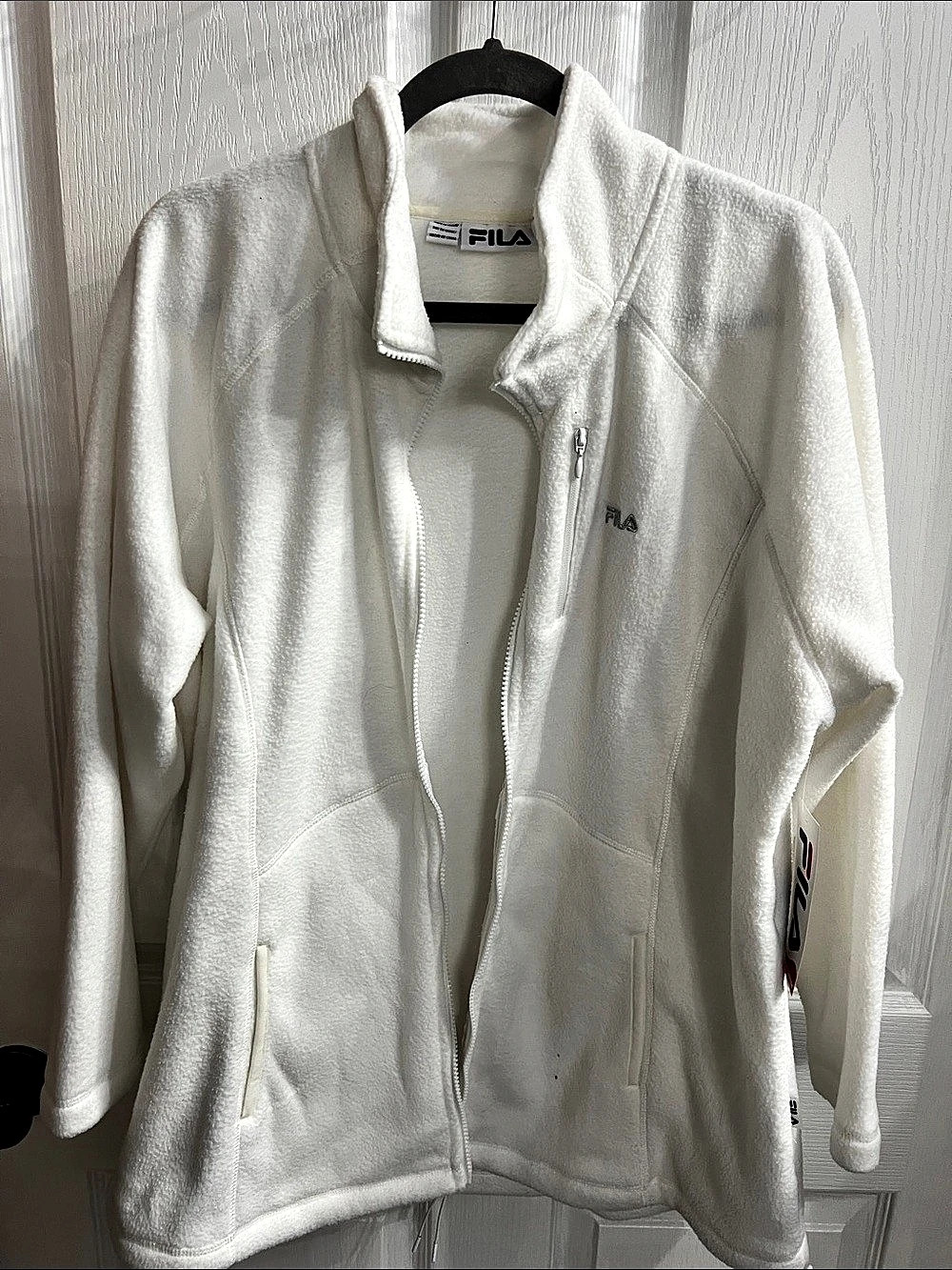 FILA Cold Outside Furry Fleece Jacket White Size 2X NWT